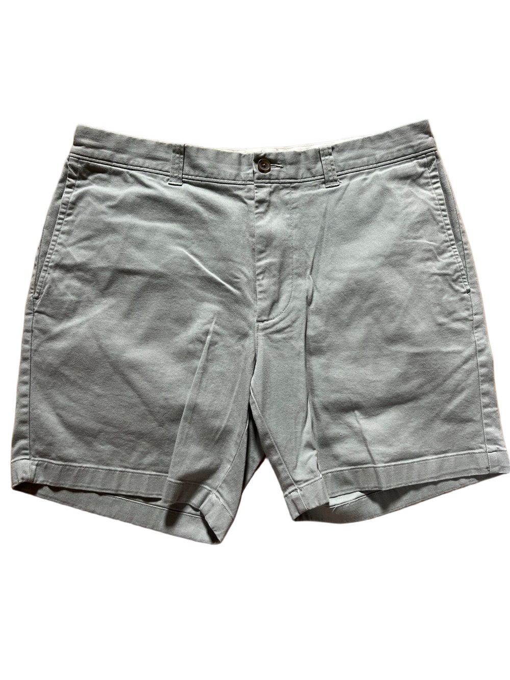 J Crew Men's Flat Front Cotton Shorts - Light Gray - Sz 33